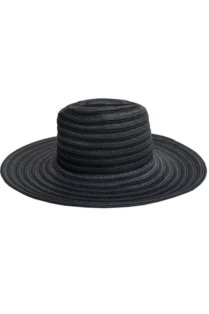 LULI HAT - Metallic Bell Brim Fedora • Black On Black