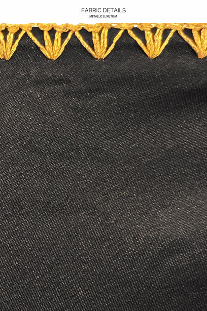 LULI CHIC - Luxe Stitch Seamless Triangle Top & Ruffle Sarong Mini Skirt • Black