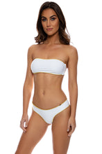 LULI CHIC - Free Form Bandeau & Seamless Wavy Ruched Back Bottom • White