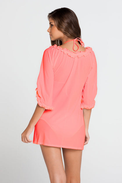 COSITA BUENA - Ruffle V Neck Dress • Hot Mess