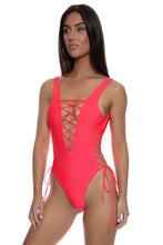 COSITA BUENA - Open Side One Piece Bodysuit • Bombshell Red