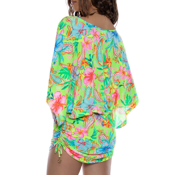 HIBISCUS DREAM - Cabana V Neck Dress