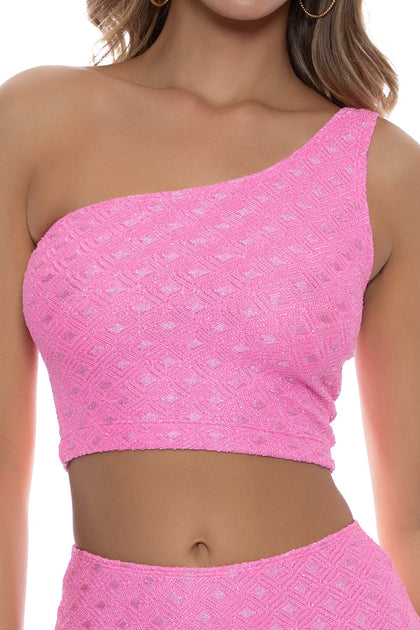 BRILLA - One Shoulder Top & Mini Skirt • Pink