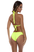 BRILLA - Triangle Halter Top & Seamless Full Ruched Back Bottom • Neon Yellow