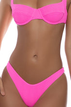 WAVY BABY - Wide Strap Balconette Top & High Leg Brazilian Bottom • Blazing Pink