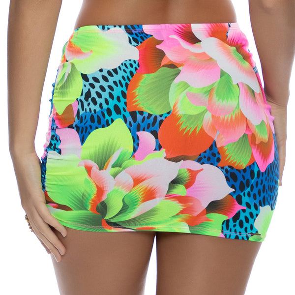 TROPICAL ILLUSIONS - Scrunch Up Mini Skirt