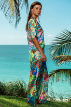 LA COSTA - Short Sleeve Collared Blouse & Elastic Waistband Pant • Multicolor