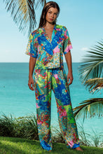 LA COSTA - Short Sleeve Collared Blouse & Elastic Waistband Pant • Multicolor