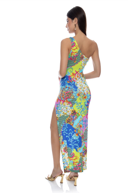 LA COSTA - Asymmetrical Cut Out Maxi Dress • Multicolor