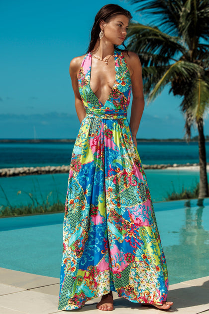 LA COSTA - Convertible Maxi Dress • Multicolor