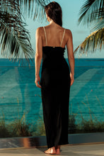 SAIL ON - Fitted Side Slit Maxi Dress • Black