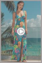 TROPICAL SIREN - Plunge Long Dress • Multicolor