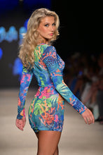 TROPICAL SIREN - Long Sleeve Mini Dress • Multicolor Runway