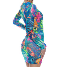 TROPICAL SIREN - Long Sleeve Mini Dress