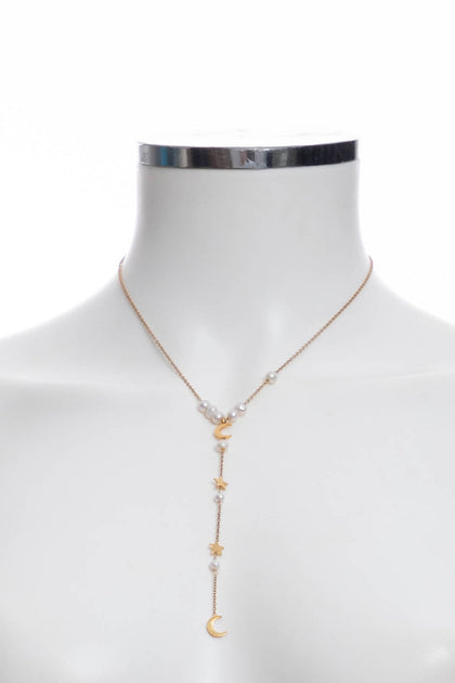 JEWELRY - Pearl And Stars Necklace • Gold