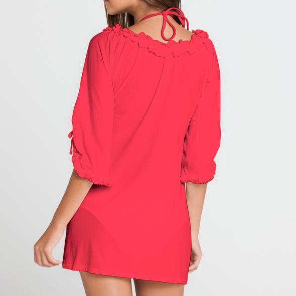 COSITA BUENA - Ruffle V Neck Dress-MNC