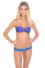 TRIBAL BEACH - Underwire Push Up Bandeau Top & Sandy Buns Minimal Coverage Bottom • Multicolor