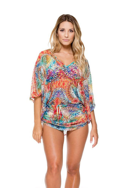 ENCANTADORA - Cabana V Neck Dress • Multicolor