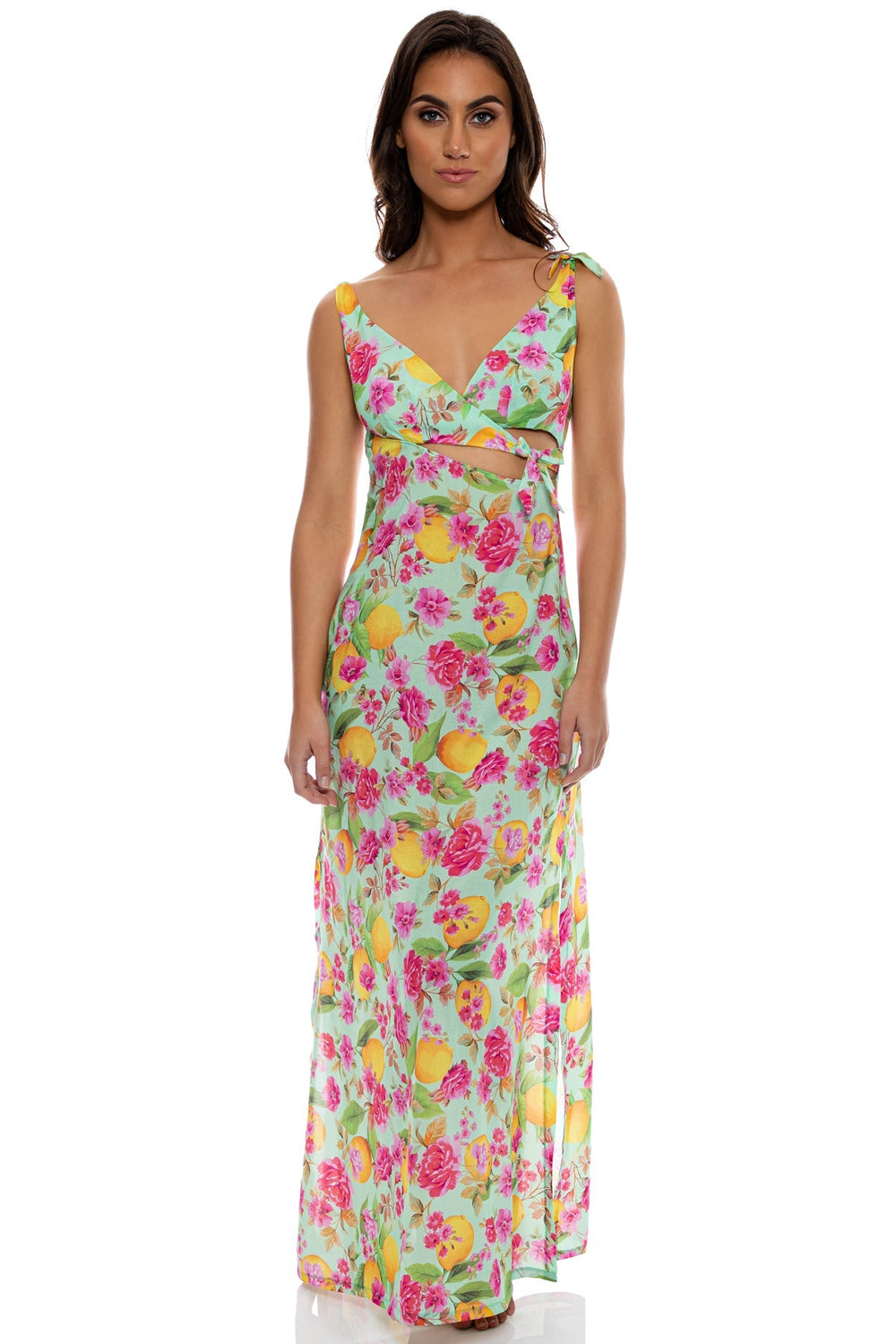 LIMONCELLO - Peek A Boo Tie Back Maxi Dress • Multicolor