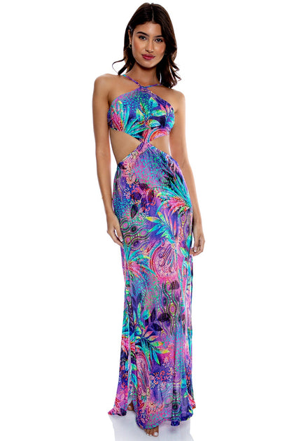 JUNGLE FEVER - Cut Out Long Dress • Multicolor